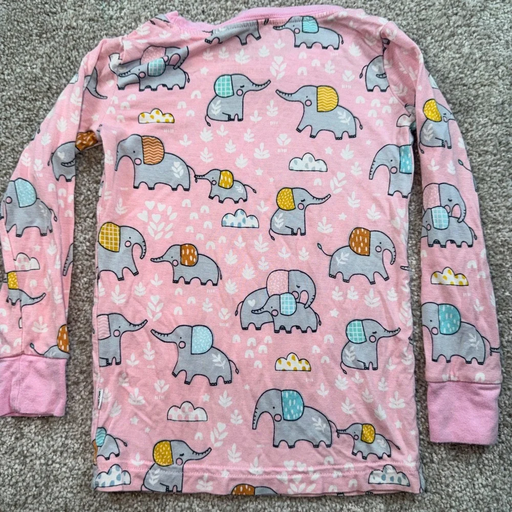 Little Sleepies Pink Elephant‎ Bamboo Viscose Pajama Top 18-24 Months